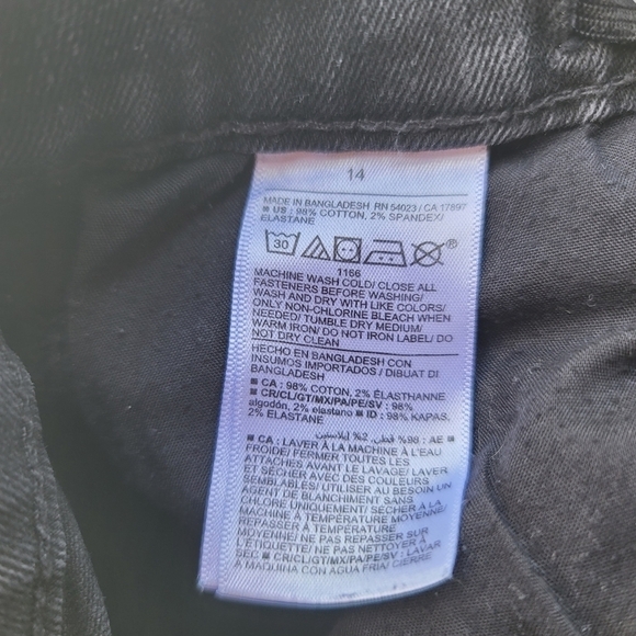 Old Navy Jeans Boys Youth 14 Black Original Taper Stretch Pockets 27x28 - Picture 5 of 10